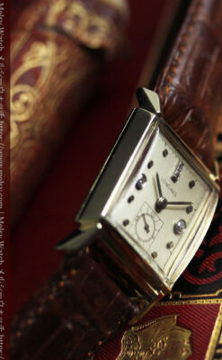 ダイヤ文字盤 ロンジンの金無垢アンティーク腕時計 【1947年頃】-W1618-14