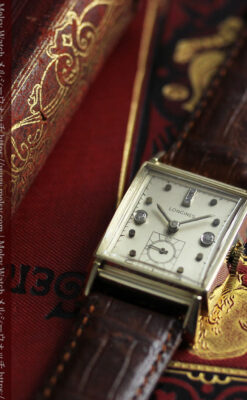 ダイヤ文字盤 ロンジンの金無垢アンティーク腕時計 【1947年頃】-W1618-2