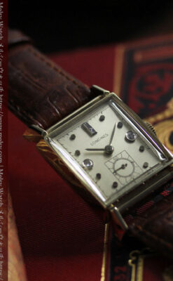 ダイヤ文字盤 ロンジンの金無垢アンティーク腕時計 【1947年頃】-W1618-4