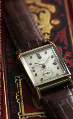 ダイヤ文字盤 ロンジンの金無垢アンティーク腕時計 【1947年頃】-W1618-7