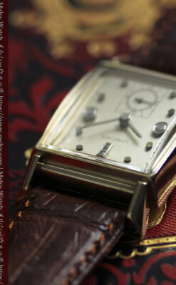 ダイヤ文字盤 ロンジンの金無垢アンティーク腕時計 【1947年頃】-W1618-9