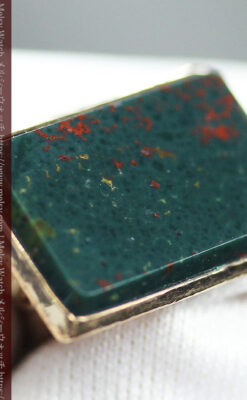 拳と石の飾り付きアンティーク懐中時計チェーン-C0514-13