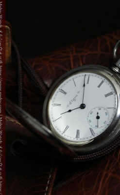 エルジンの蓋付きハンターケース・銀無垢アンティーク懐中時計【1900年頃】-P2355-5