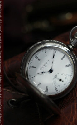 エルジンの蓋付きハンターケース・銀無垢アンティーク懐中時計【1900年頃】-P2355-6