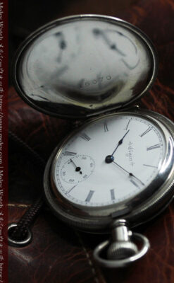 エルジンの蓋付きハンターケース・銀無垢アンティーク懐中時計【1900年頃】-P2355-9