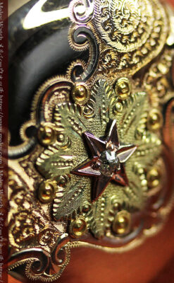 装飾美のウォルサム 14金無垢アンティーク懐中時計 【1900年頃】ダイヤモンド-P2357-1