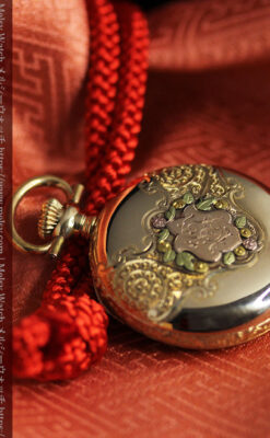 装飾美のウォルサム 14金無垢アンティーク懐中時計 【1900年頃】ダイヤモンド-P2357-11