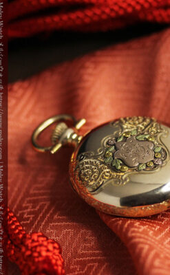 装飾美のウォルサム 14金無垢アンティーク懐中時計 【1900年頃】ダイヤモンド-P2357-12