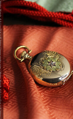 装飾美のウォルサム 14金無垢アンティーク懐中時計 【1900年頃】ダイヤモンド-P2357-18