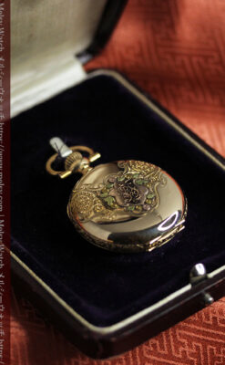 装飾美のウォルサム 14金無垢アンティーク懐中時計 【1900年頃】ダイヤモンド-P2357-24