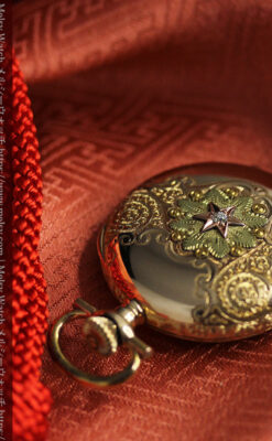 装飾美のウォルサム 14金無垢アンティーク懐中時計 【1900年頃】ダイヤモンド-P2357-7