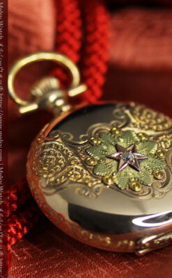 装飾美のウォルサム 14金無垢アンティーク懐中時計 【1900年頃】ダイヤモンド-P2357-8