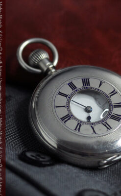 ウォルサムの小窓付き銀無垢アンティーク懐中時計【1905年頃】デミハンター-P2358-12