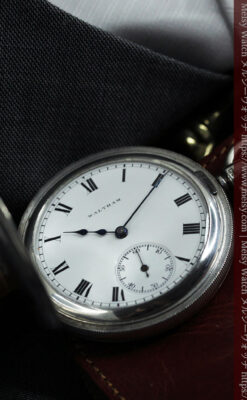 ウォルサムの小窓付き銀無垢アンティーク懐中時計【1905年頃】デミハンター-P2358-13