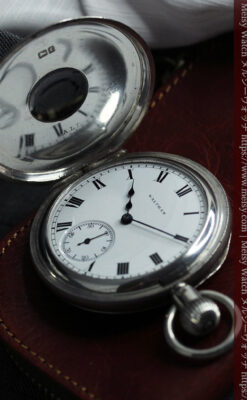 ウォルサムの小窓付き銀無垢アンティーク懐中時計【1905年頃】デミハンター-P2358-14