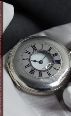 ウォルサムの小窓付き銀無垢アンティーク懐中時計【1905年頃】デミハンター-P2358-15