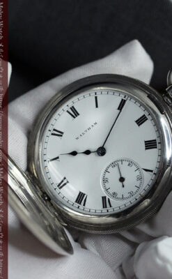 ウォルサムの小窓付き銀無垢アンティーク懐中時計【1905年頃】デミハンター-P2358-16