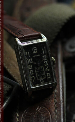 傑出した個性のロンジン 黒い文字盤のアンティーク腕時計 【1926年頃】-W1619-16