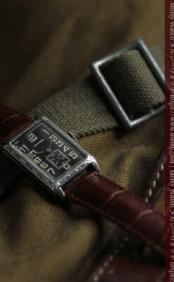 傑出した個性のロンジン 黒い文字盤のアンティーク腕時計 【1926年頃】-W1619-7