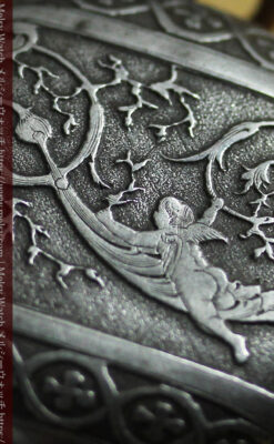 天使の装飾 渋さと深みあるロンジンのアンティーク懐中時計【1892年製】チェーン付き-P2359-1