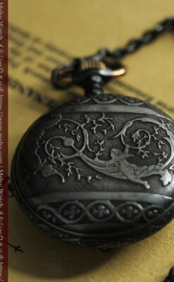 天使の装飾 渋さと深みあるロンジンのアンティーク懐中時計【1892年製】チェーン付き-P2359-15