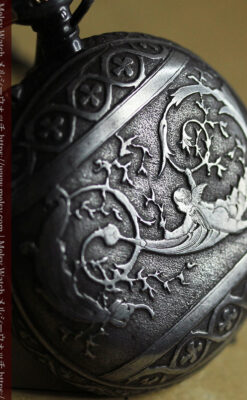 天使の装飾 渋さと深みあるロンジンのアンティーク懐中時計【1892年製】チェーン付き-P2359-2