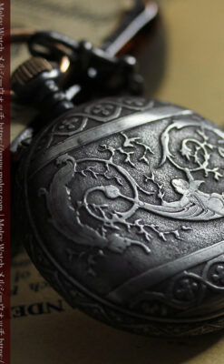 天使の装飾 渋さと深みあるロンジンのアンティーク懐中時計【1892年製】チェーン付き-P2359-7