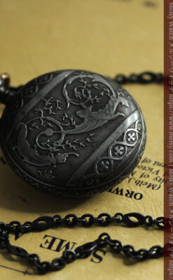 天使の装飾 渋さと深みあるロンジンのアンティーク懐中時計【1892年製】チェーン付き-P2359-9