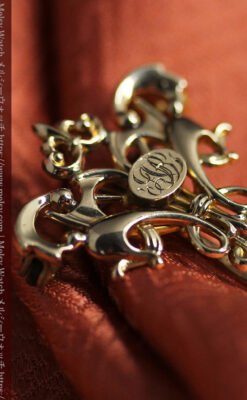 美しい彫りと文字盤・豪華なピン付き エルジンの14金無垢アンティーク懐中時計 【1906年頃】-P2360-21