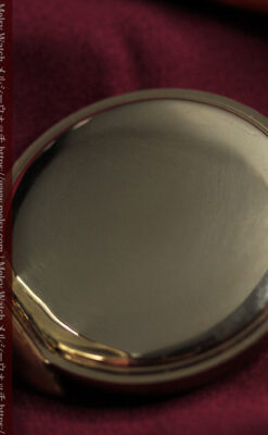 薄桃色の金彩文字盤 エルジンの大型アンティーク懐中時計 【1911年頃】-P2361-22