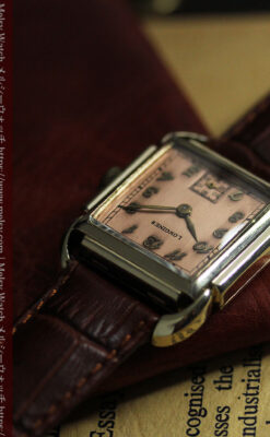 遊び心たっぷりの個性が光る ロンジンのアンティーク腕時計 【1941年頃】ローズ色-W1621-11