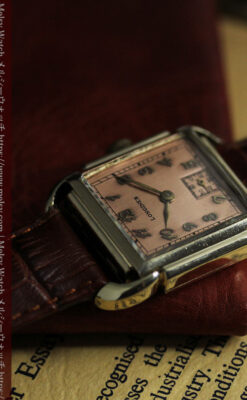 遊び心たっぷりの個性が光る ロンジンのアンティーク腕時計 【1941年頃】ローズ色-W1621-12