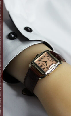 遊び心たっぷりの個性が光る ロンジンのアンティーク腕時計 【1941年頃】ローズ色-W1621-19