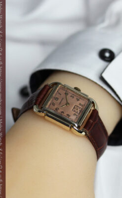 遊び心たっぷりの個性が光る ロンジンのアンティーク腕時計 【1941年頃】ローズ色-W1621-21