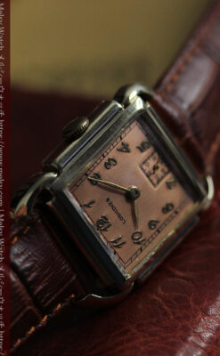 遊び心たっぷりの個性が光る ロンジンのアンティーク腕時計 【1941年頃】ローズ色-W1621-3