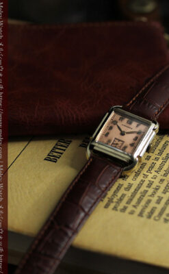 遊び心たっぷりの個性が光る ロンジンのアンティーク腕時計 【1941年頃】ローズ色-W1621-4