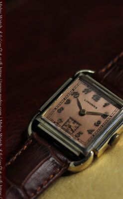 遊び心たっぷりの個性が光る ロンジンのアンティーク腕時計 【1941年頃】ローズ色-W1621-5