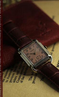 遊び心たっぷりの個性が光る ロンジンのアンティーク腕時計 【1941年頃】ローズ色-W1621-7