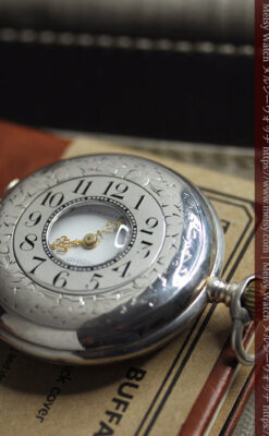 大型のハーフハンター ロンジンのアンティーク銀無垢懐中時計 【1896年製】-P2362-10