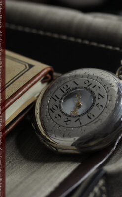 大型のハーフハンター ロンジンのアンティーク銀無垢懐中時計 【1896年製】-P2362-3