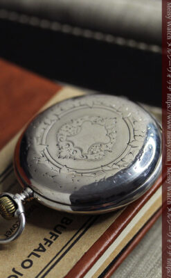 大型のハーフハンター ロンジンのアンティーク銀無垢懐中時計 【1896年製】-P2362-9