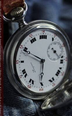 渋さが魅力のロンジンのアンティーク懐中時計 【1918年製】ハンターケース-P2364-10