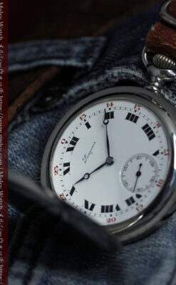 渋さが魅力のロンジンのアンティーク懐中時計 【1918年製】ハンターケース-P2364-11