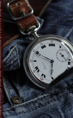 渋さが魅力のロンジンのアンティーク懐中時計 【1918年製】ハンターケース-P2364-12