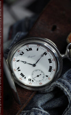 渋さが魅力のロンジンのアンティーク懐中時計 【1918年製】ハンターケース-P2364-14