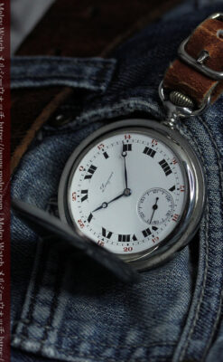 渋さが魅力のロンジンのアンティーク懐中時計 【1918年製】ハンターケース-P2364-15