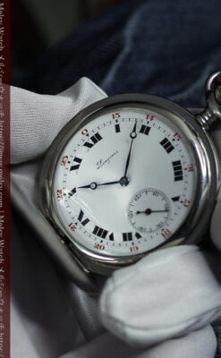 渋さが魅力のロンジンのアンティーク懐中時計 【1918年製】ハンターケース-P2364-19