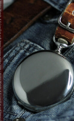 渋さが魅力のロンジンのアンティーク懐中時計 【1918年製】ハンターケース-P2364-7