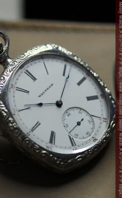 ウォルサムの丸みを帯びた四角形のアンティーク懐中時計【1926年頃】-P2365-10