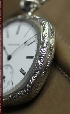 ウォルサムの丸みを帯びた四角形のアンティーク懐中時計【1926年頃】-P2365-13